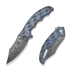 Фото Складной нож CIVIVI Pentad, сталь Damascus, рукоять Blue/White Vortex Micarta