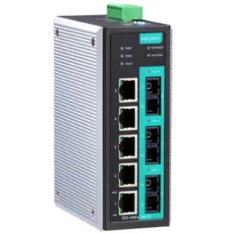 Коммутатор управляемый MOXA EDS-408A-3S-SC-48-T