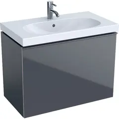Geberit Acanto 500.615.JK.2 Тумба под раковину, 74x53.5x41.6см, темно-серый / лакированный матовый, темно-серый / глянцевое стекло фото
