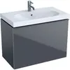 Geberit Acanto 500.615.JK.2 Тумба под раковину, 74x53.5x41.6см, темно-серый / лакированный матовый, темно-серый / глянцевое стекло