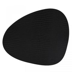 Подстановочная салфетка фигурная 37x44 см LindDNA Croco black 98286