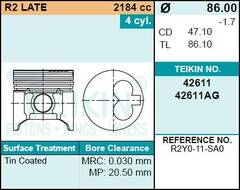 Поршень двигателя TEIKIN 42611AG STD (4шт/упак)