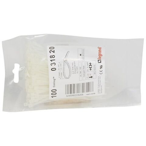 Хомуты Legrand Colring 2,4х95 мм, бесцветные, упаковка 100 шт.