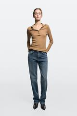 Massimo Dutti Джинсы прямого кроя со средней посадкой, средне-синий