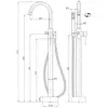 Abber Wasser Kreis AF8116 Смеситель напольный, цвет: хром