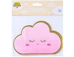 Салфетки фигурные, Детские грезы, Облако розовое, 33 см, 6 шт.