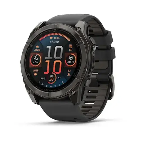 Garmin Fenix 8 51 mm AMOLED - Sapphire Carbon Gray DLC Titanium with Black/Pebble Gray