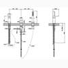 Gessi Goccia 33638#279 Смеситель для ванны на 3 отверстия, с переключателем и ручным душем, без излива, цвет: белый