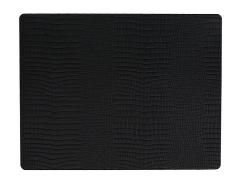 Подстановочная салфетка прямоугольная 35x45 см LindDNA Croco black 98326