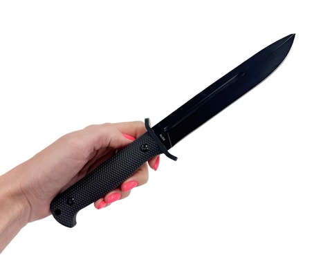 Нож тактический Кром Black, сталь AUS-8, рукоять резинопластик, НОКС 621-784651