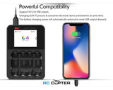 Зарядное устройство ISDT C4 EVO для цилиндрических батарей AA /AAA / 18650 / до 26700, 25W (DC - QC2.0/3.0/PD), 3A, x4