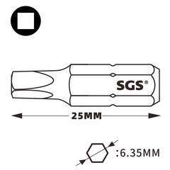 Бита Robertson SQ №4(3,8мм) х25мм S2 1шт SGS 6325SQ4
