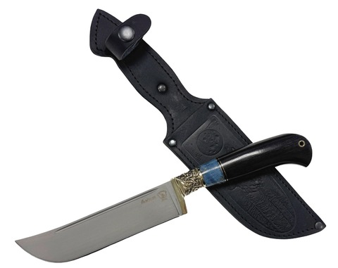 Нож Пчак Узбекский, K340 Bohler, граб, стаб.карельская береза синяя