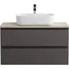 BelBagno KRAFT-800-2C-SO-GSO База под раковину подвесная с фрезерованными ручками по всей длине фасада с двумя выкатн. ящ., Темно-Серый Мат.,800x455x500