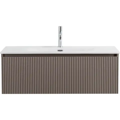 BelBagno UNO-1000-1C-SO-СO База под раковину подвесная с фрезерованными ручками по всей длине фасада с одним выкатн. ящ., Бежевый матовый, 1000x455x350