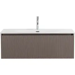 BelBagno UNO-1000-1C-SO-СO База под раковину подвесная с фрезерованными ручками по всей длине фасада с одним выкатн. ящ., Бежевый матовый, 1000x455x350 фото