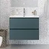 BelBagno UNO-MINI-800-2C-SO-AO База под раковину подвесная с фрезерованными ручками по всей длине фасада с двумя выкатн. ящ., Голубой Мат.,800x395x608
