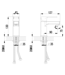 Смеситель для умывальника монолитный LEMARK plus GRACE – LM1506C