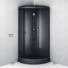Am.Pm W90C-401-090BT Gem кабина душевая 90x90. 1/4 круга.  профиль черный. стекло прозрачное