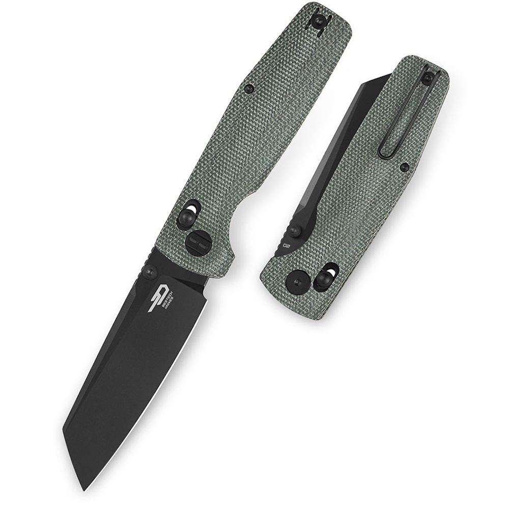 Нож складной Bestech Slasher, сталь D2, рукоять микарта, зеленый