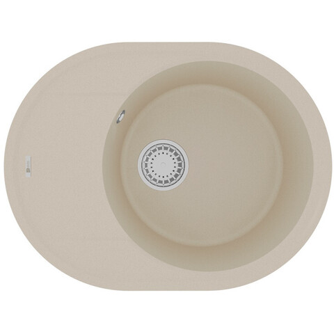 Lemark Lacha 9910050 Кухонная мойка 620 врезная овальная с крылом из кварцгранита цвет: Бежевый