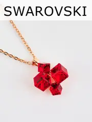 Подвеска-ромб Мираж с красными кубиками Swarovski