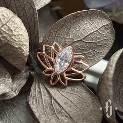 Накрутка "Lotus" - Розовое золото - White CZ