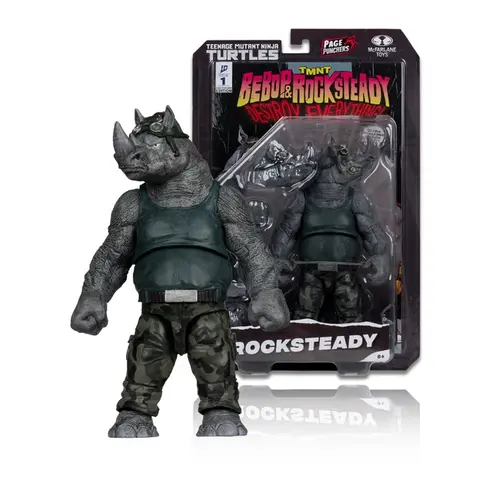 Фигурка Рокстеди с комиксом IDW Publishing Teenage Mutant Ninja Turtles: Bebop & Rocksteady