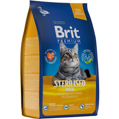 Brit Premium Cat Duck Chicken сухой корм для взрослых стерилизованных кошек (утка,курица) 800 гр