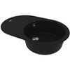 Lemark Lacha 9910055 Кухонная мойка 760 врезная овальная с крылом из кварцгранита цвет: Антрацит