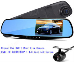 Зеркало-видеорегисторатор с 2 камерами FULL HD VEHICLE BLACKBOX DVR MS430