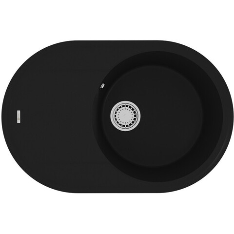Lemark Lacha 9910055 Кухонная мойка 760 врезная овальная с крылом из кварцгранита цвет: Антрацит