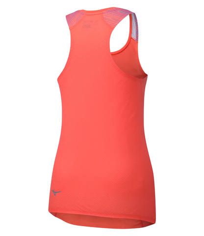 Mizuno Aero Tank беговая майка женская коралловая
