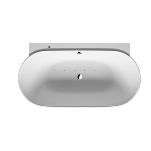 Duravit Luv 760433000AS0000 Ванна 1800x950мм, гидромассажная пристенный вариант, с бесшовной панелью и ножками, с двумя наклонами для спины, со сливом-переливом, цвет