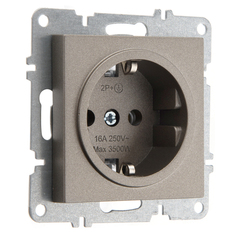 Розетка с заземлением 16А 250В ARVIA Electric, мокко 50062000217