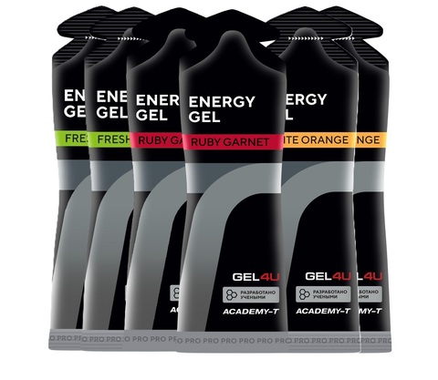 Набор энергетических гелей GEL4U Energy GEL 60 г гранат-апельсин-яблоко 6 шт
