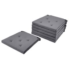 Набор подушек на стул IKEA JUSTINA (ЮСТИНА), Серый, 42 / 35х40х4 см, 6 шт