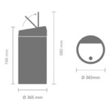 Мусорный бак Brabantia TOUCH BIN Recycle (2x20л), артикул 403101, производитель - Brabantia, фото 4