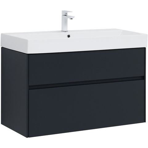 Aquanet Бруклин 312874 Тумба с раковиной, цвет: антрацит матовый