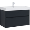 Aquanet Бруклин 312874 Тумба с раковиной, цвет: антрацит матовый