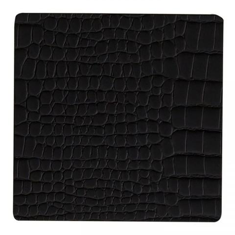 Подстаканник квадратный 10x10 см LindDNA Croco black 9898