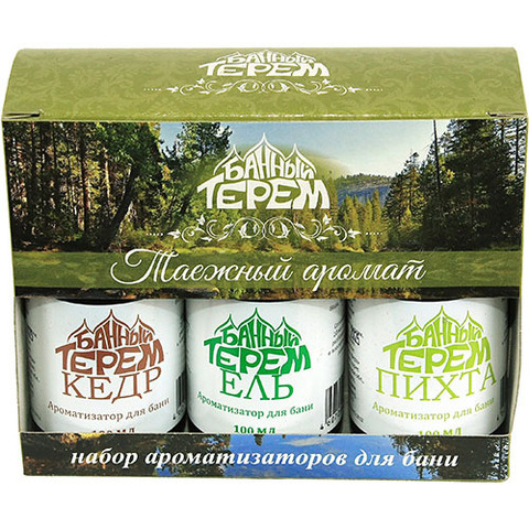 Набор ароматизаторов для бани Таёжный аромат (кедр, ель, пихта)