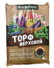 Торф верховой 9л Огородник