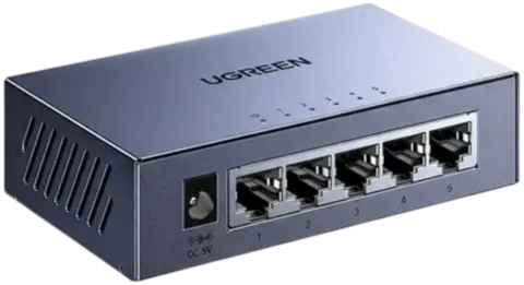 Коммутатор UGREEN CM933 (65956EU) 5-Port Gigabit Ethernet Easy Smart Managed Switch,  серый космос