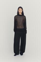 ZARA РУБАШКА С ДЕКОРОМ ИЗ БУСИН ZW COLLECTION, ЧЕРНЫЙ