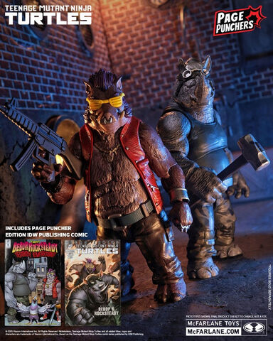 Фигурка Рокстеди с комиксом IDW Publishing Teenage Mutant Ninja Turtles: Bebop & Rocksteady