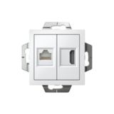 Розетка двойная HDMI+RJ45, кат.5Е - AtlasDesign - белый — фото 2