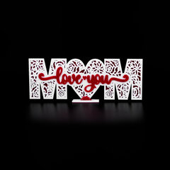 Табличка интерьерная "Love you MOM", "Люблю тебя, мама", 3D печать