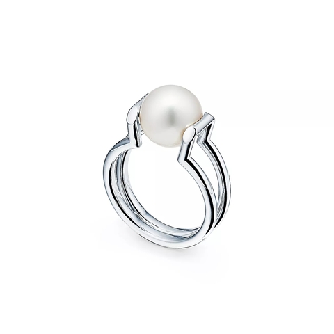 Кольцо из серебра 925 с жемчугом, Tiffany💝💠 ✨premium✨ В наличии
