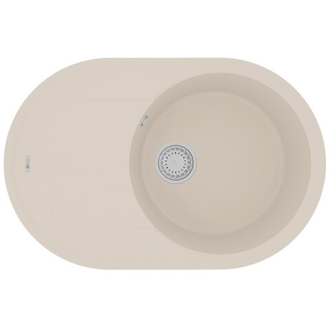 Lemark Lacha 9910060 Кухонная мойка 760 врезная овальная с крылом из кварцгранита цвет: Шампань